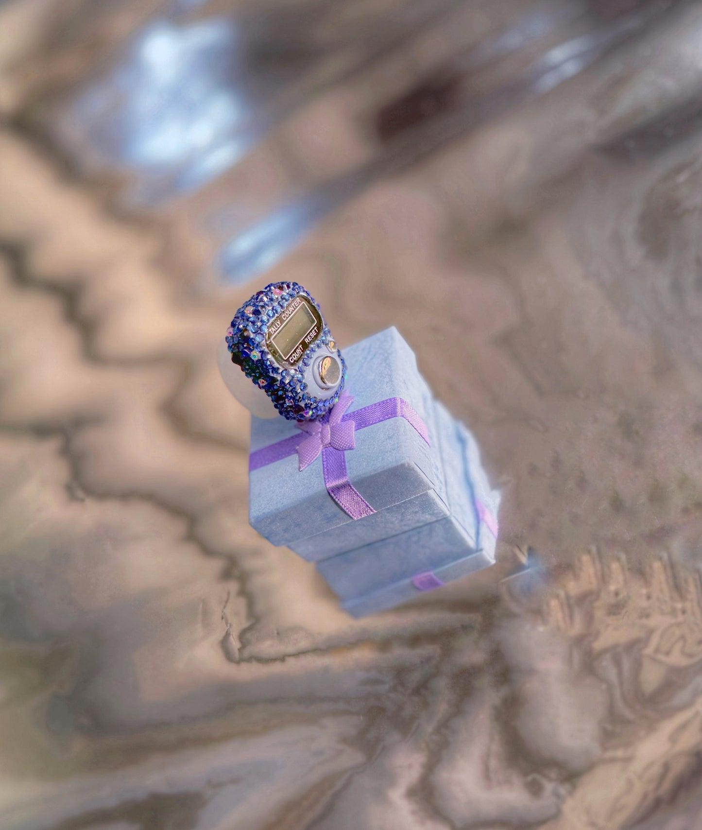 Sapphire Focus - Royal Blue Digital Jaap Mala Counter for Mantra Chanting & Meditation